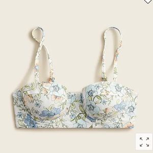 J crew Strappy underwire bikini top in floral vines